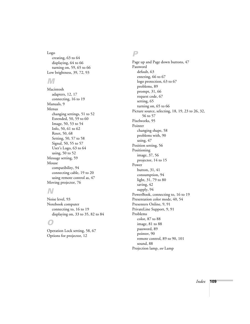 Epson 821p User Manual | Page 109 / 112