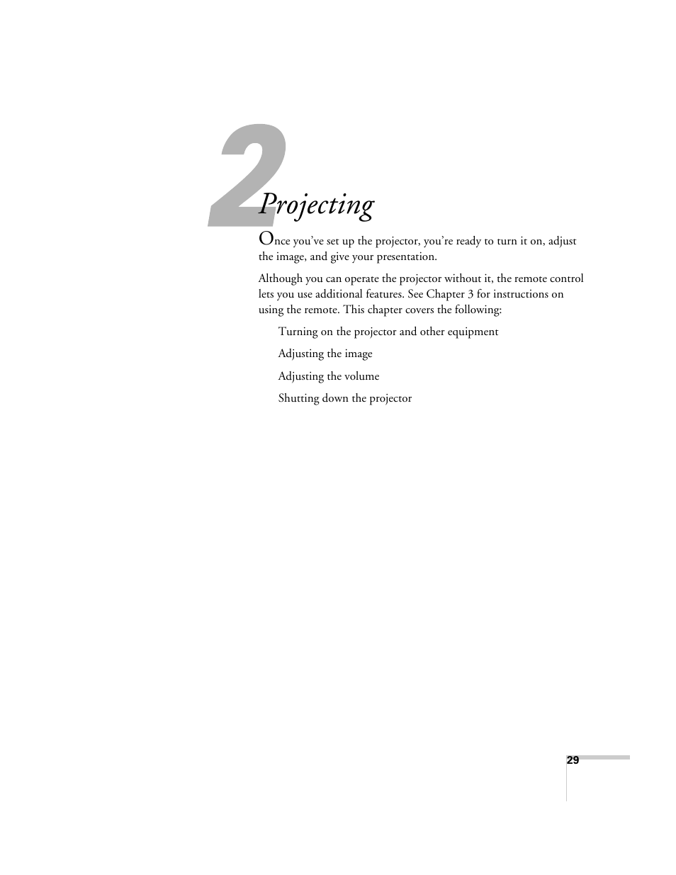 Projecting | Epson 821p User Manual | Page 29 / 112