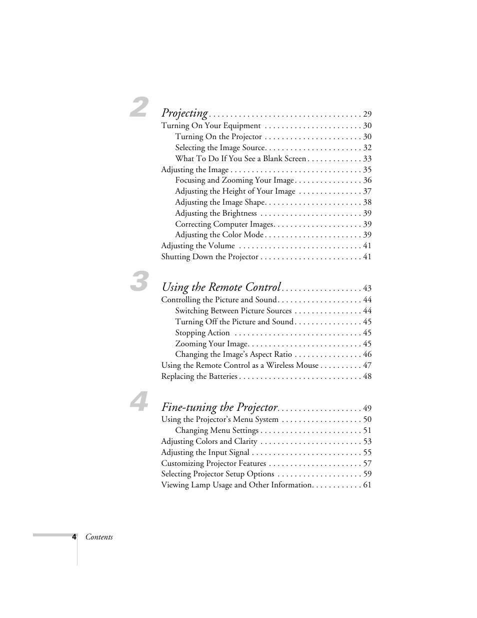 Epson 821p User Manual | Page 4 / 112