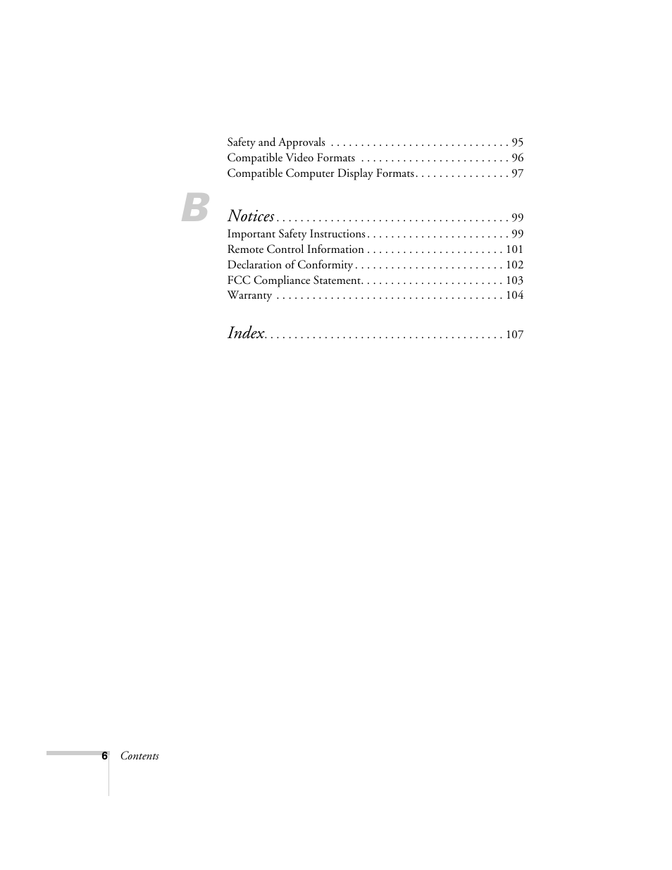Epson 821p User Manual | Page 6 / 112