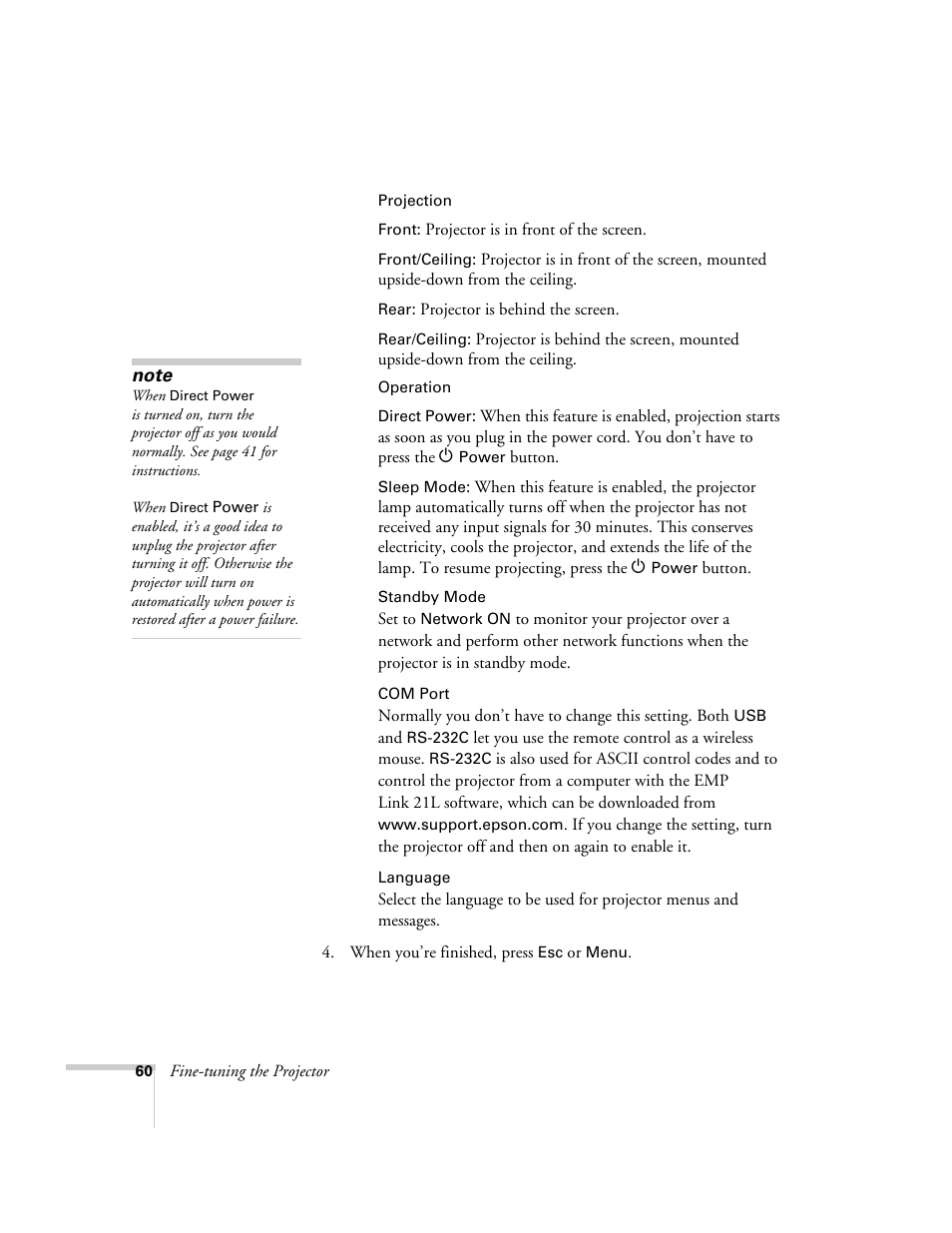 Epson 821p User Manual | Page 60 / 112