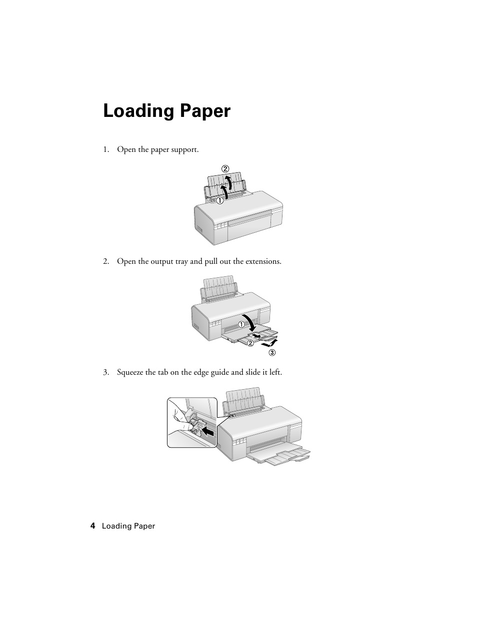 Loading paper | Epson WorkForce 30 Series User Manual | Page 4 / 36