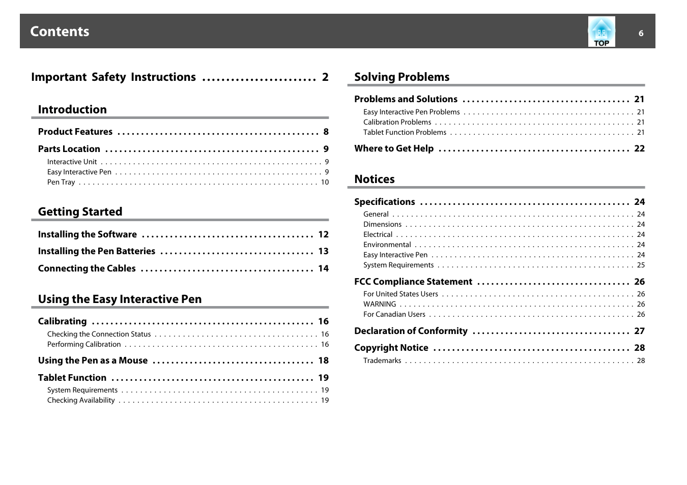 Epson ELPIU03 User Manual | Page 6 / 28