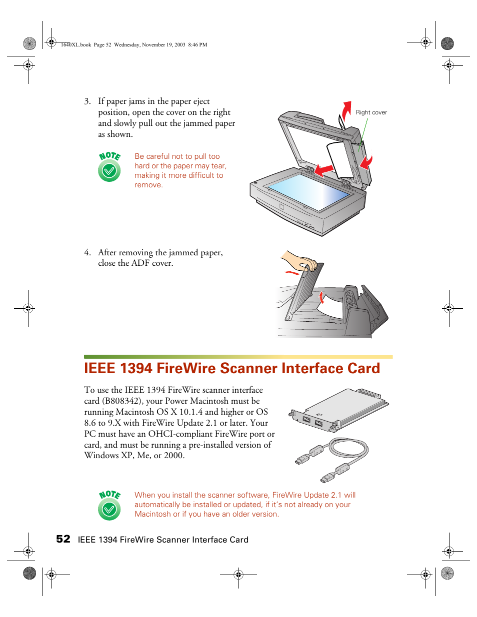 B808342-ieee 1394 firewire scanner interface card, Ieee 1394 firewire scanner interface card | Epson EXPRESSION 1640XL User Manual | Page 20 / 21