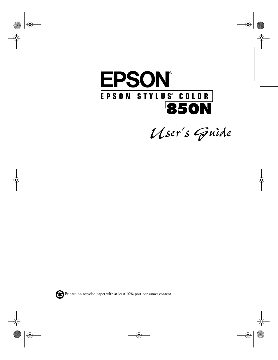 Epson 850N User Manual | 179 pages