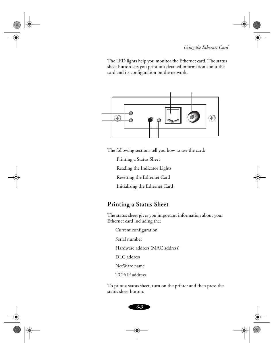 Printing a status sheet | Epson 850N User Manual | Page 105 / 179