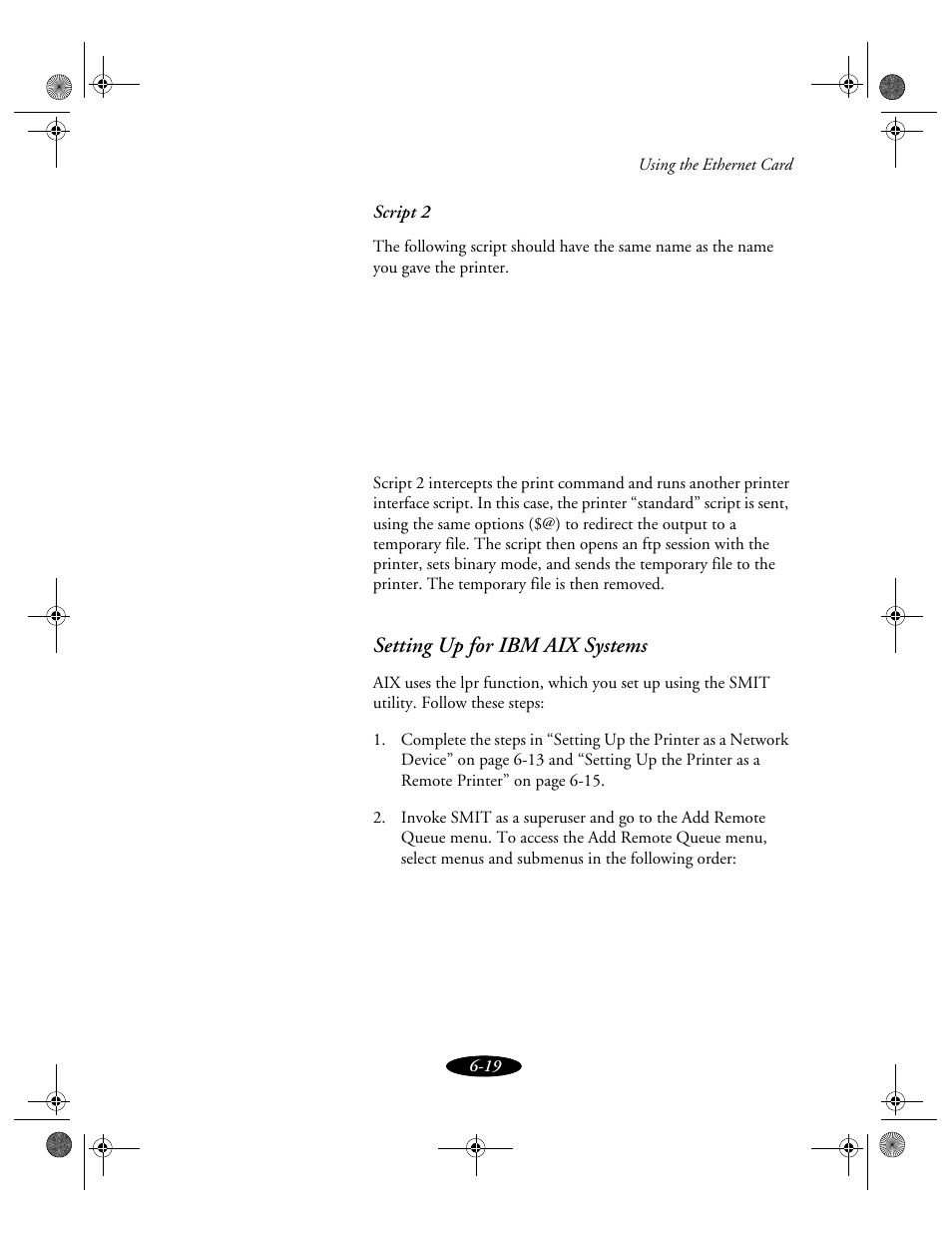 Setting up for ibm aix systems | Epson 850N User Manual | Page 121 / 179