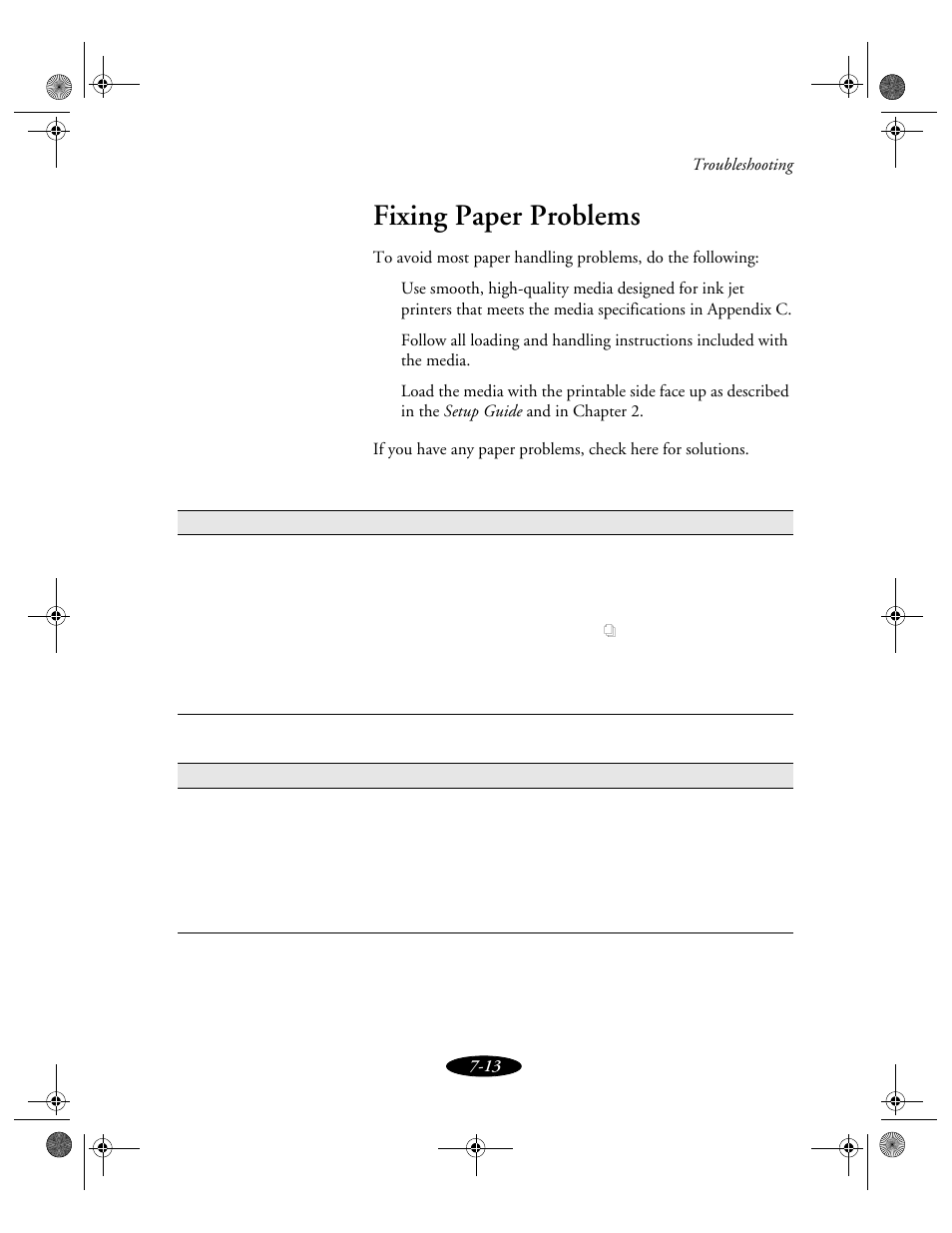 Fixing paper problems | Epson 850N User Manual | Page 141 / 179