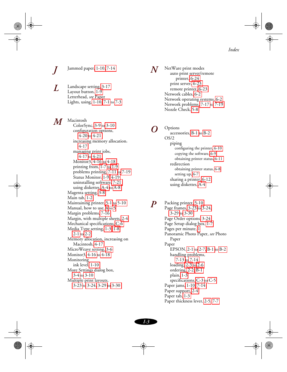 Epson 850N User Manual | Page 177 / 179