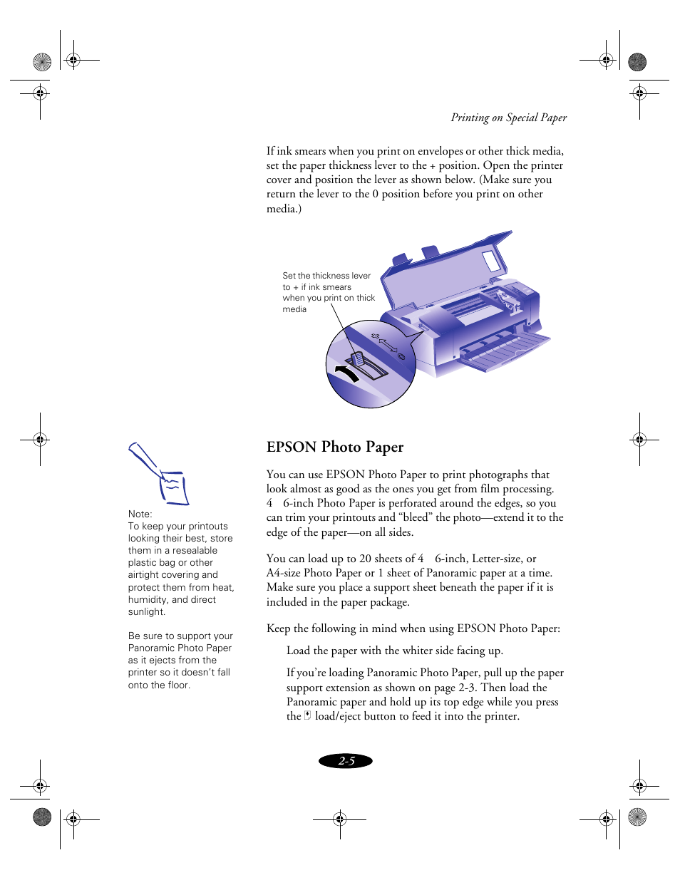 Photo paper, Epson | Epson 850N User Manual | Page 35 / 179