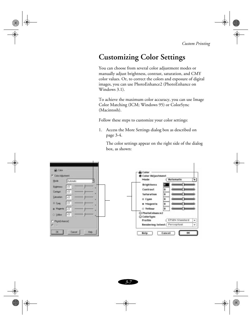 Customizing color settings | Epson 850N User Manual | Page 44 / 179