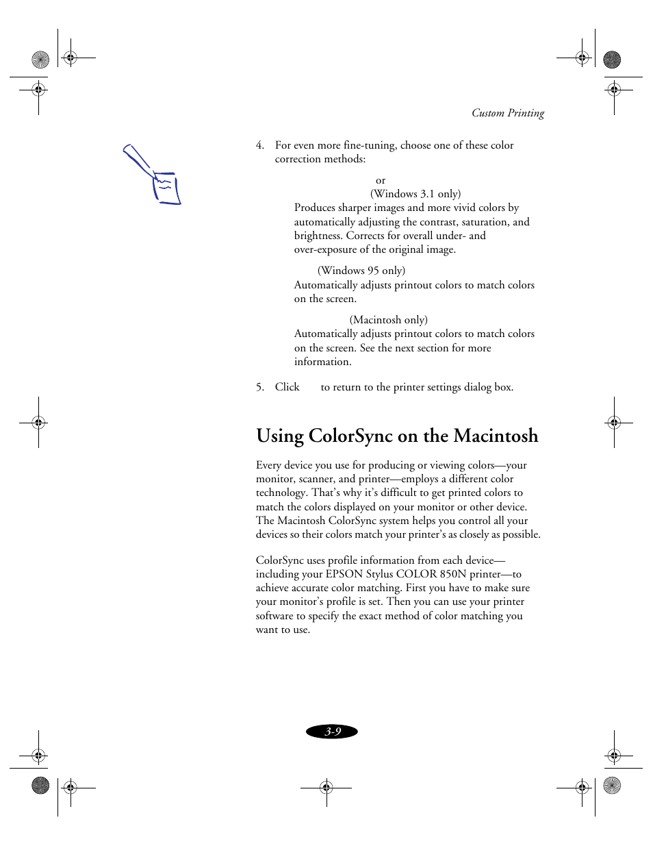 Using colorsync on the macintosh | Epson 850N User Manual | Page 46 / 179