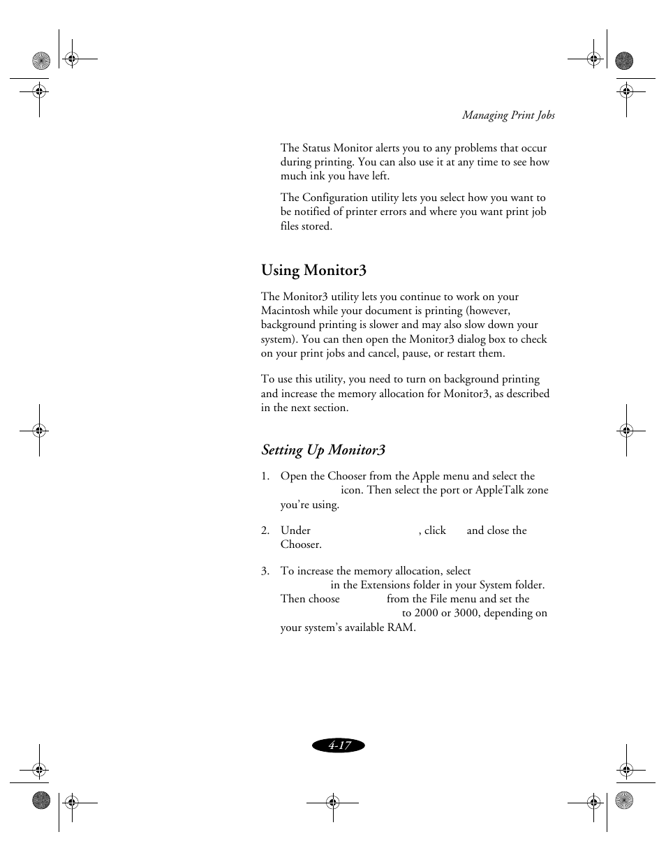 Using monitor3, Setting up monitor3 | Epson 850N User Manual | Page 88 / 179