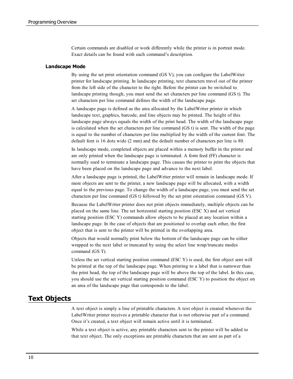 Landscape mode, Text objects | Epson LABELWRITER SE450 User Manual | Page 16 / 76