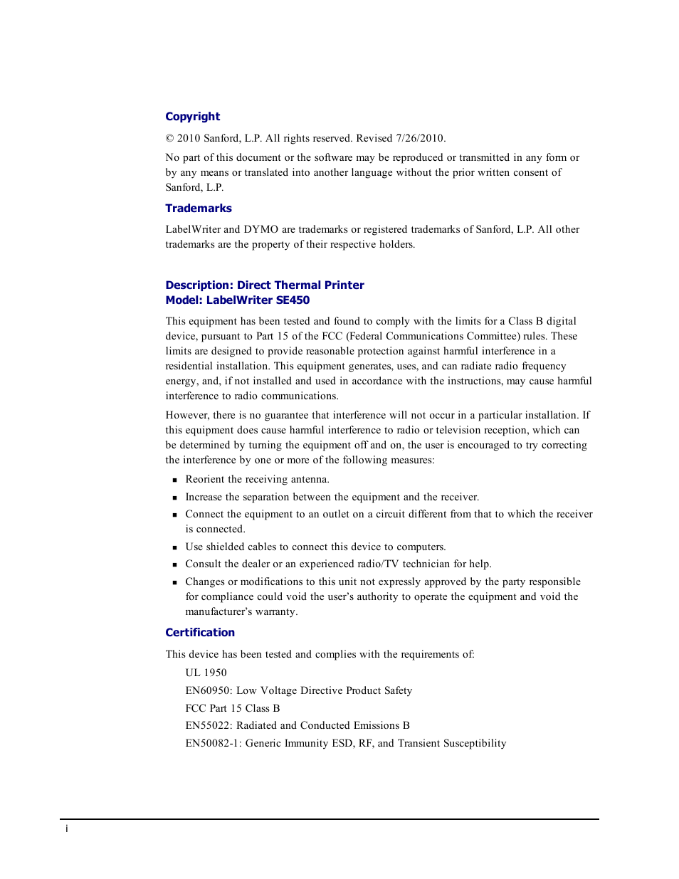 Epson LABELWRITER SE450 User Manual | Page 2 / 76