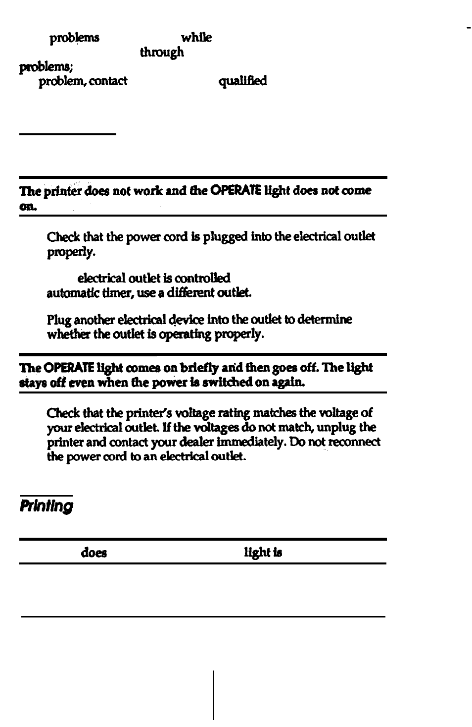 Power supply, Printing, Printing -2 | Pause | Epson 24-PIN DOT MATRIX PRINTER LQ-570+ User Manual | Page 105 / 158