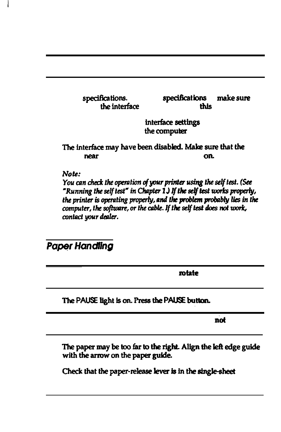 Paper handling | Epson 24-PIN DOT MATRIX PRINTER LQ-570+ User Manual | Page 110 / 158