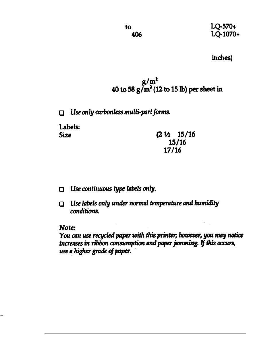 Epson 24-PIN DOT MATRIX PRINTER LQ-570+ User Manual | Page 118 / 158