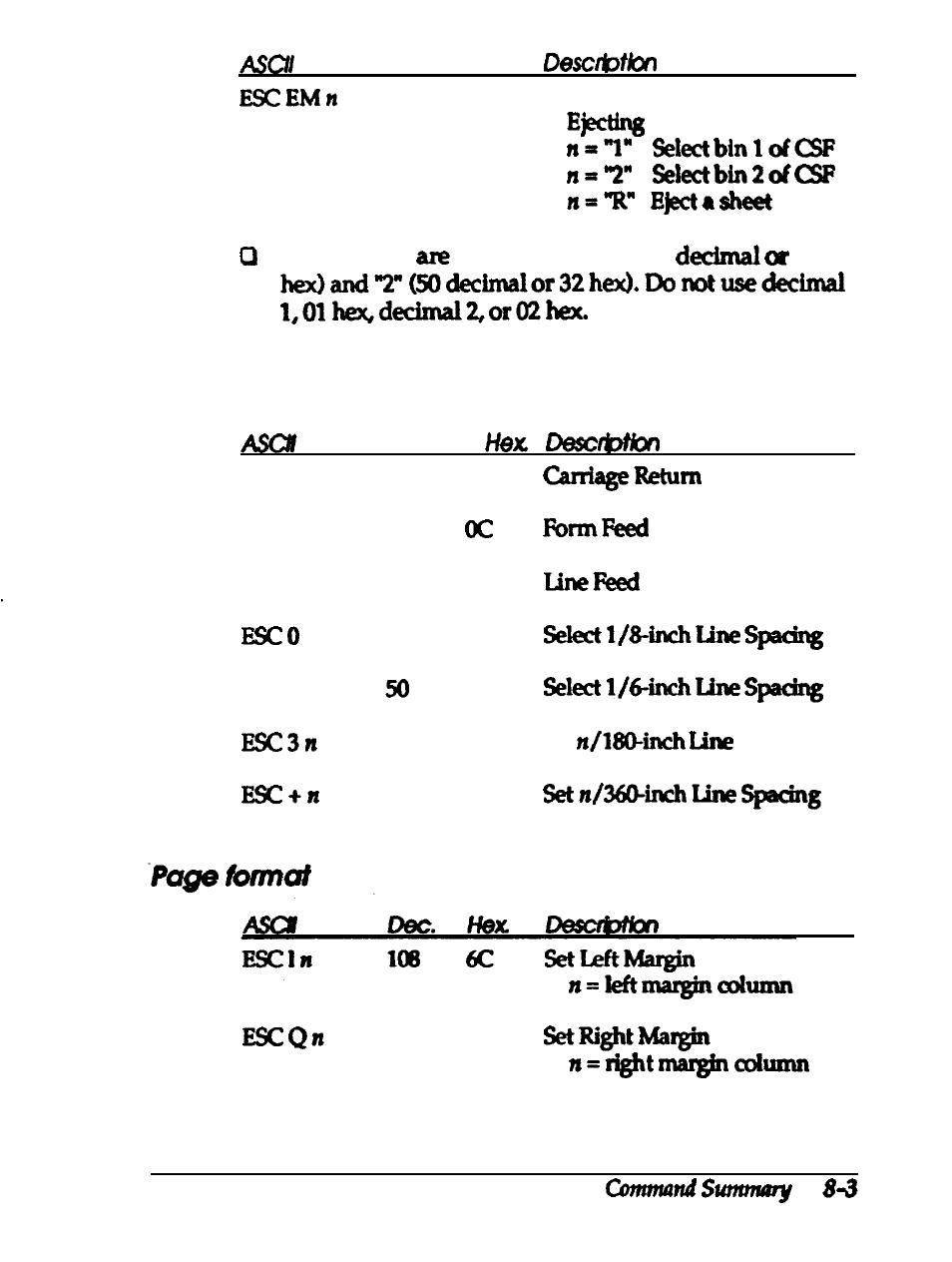 Paper feeding, Paper feeding dec. cr | Epson 24-PIN DOT MATRIX PRINTER LQ-570+ User Manual | Page 131 / 158