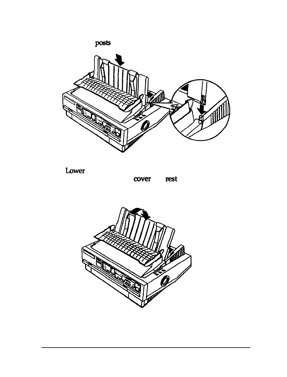 Attaching the paper guide | Epson 24-PIN DOT MATRIX PRINTER LQ-570+ User Manual | Page 28 / 158