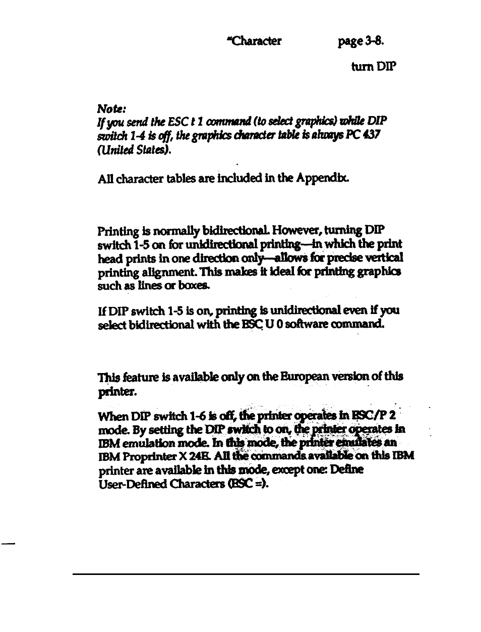 Print direction printer mode | Epson 24-PIN DOT MATRIX PRINTER LQ-570+ User Manual | Page 67 / 158