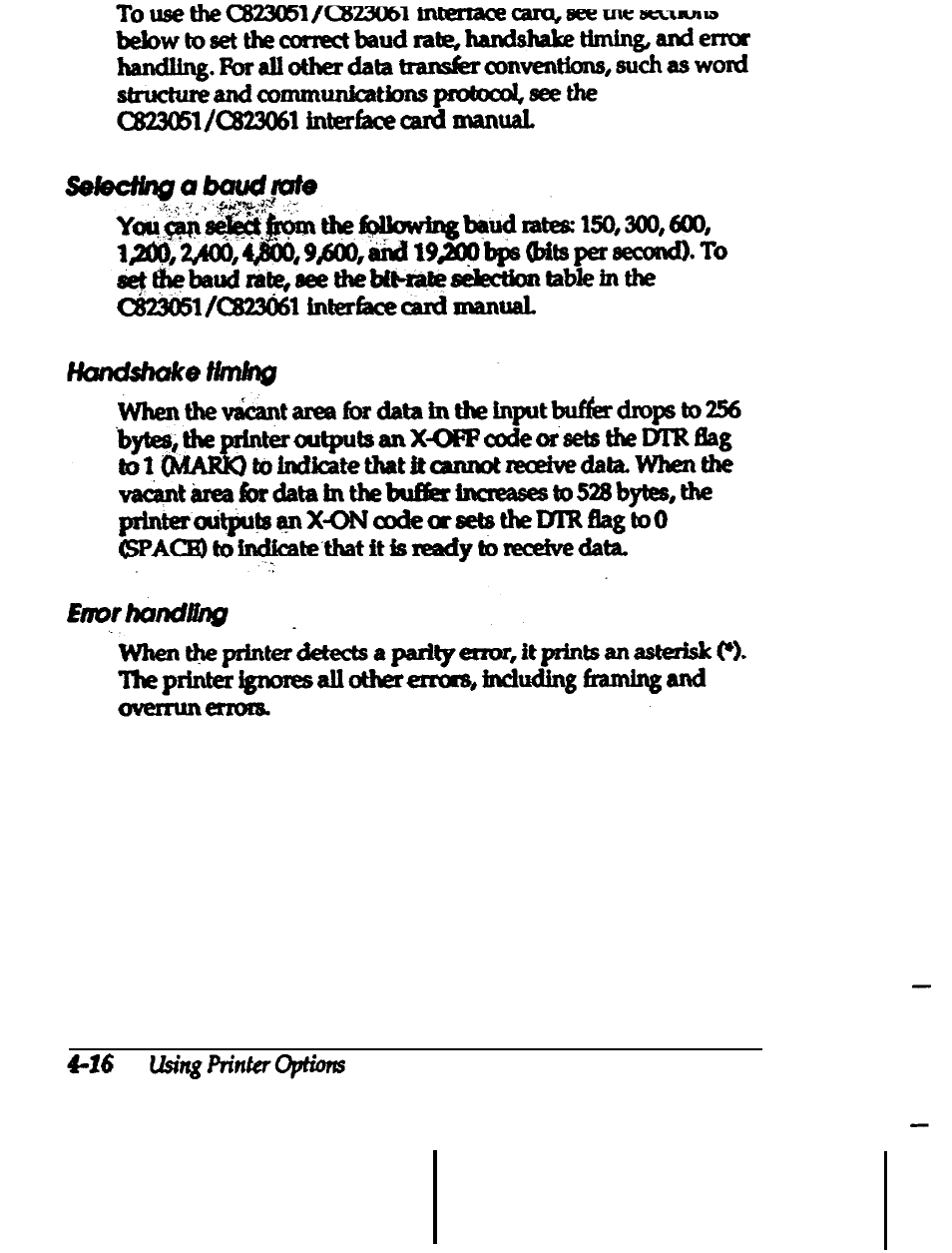 The c823051 / c823061 serial interface card | Epson 24-PIN DOT MATRIX PRINTER LQ-570+ User Manual | Page 99 / 158