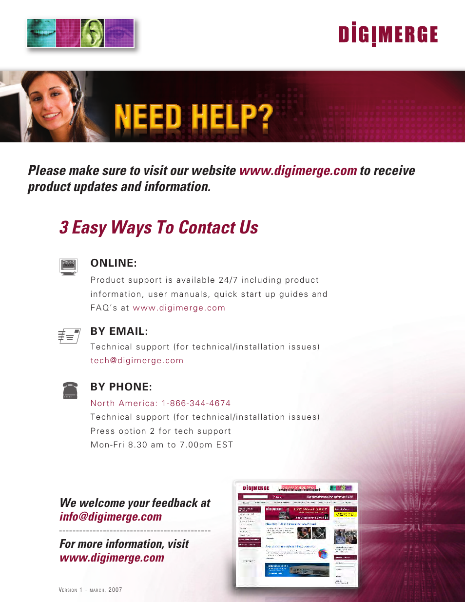 Need help, 3 easy ways to contact us | Epson TOUCH DH200 User Manual | Page 106 / 106
