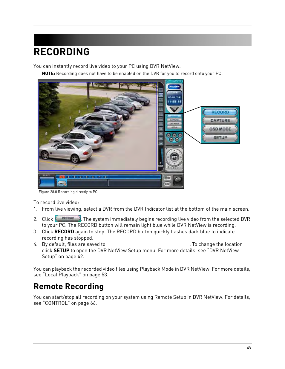 Figure 28.0 recording directly to pc, Recording, Remote recording | Epson TOUCH DH200 User Manual | Page 59 / 106