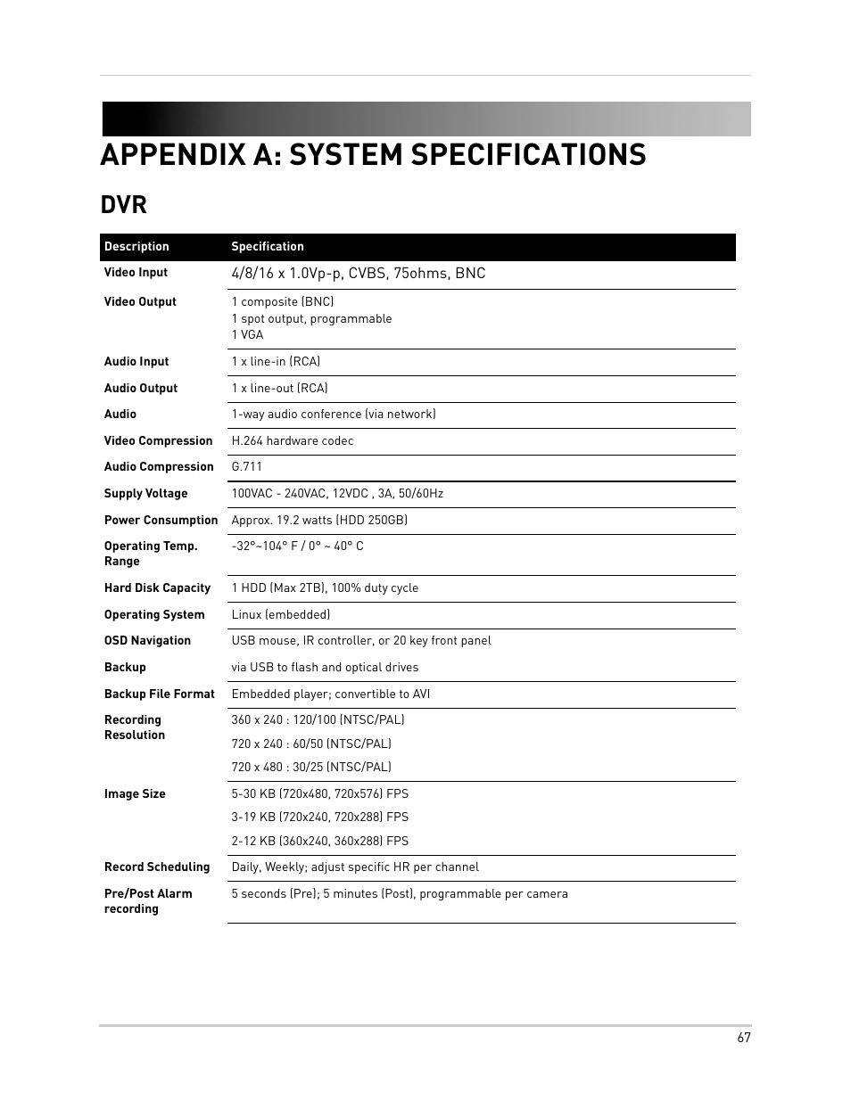 Appendix a: system specifications | Epson TOUCH DH200 User Manual | Page 77 / 106