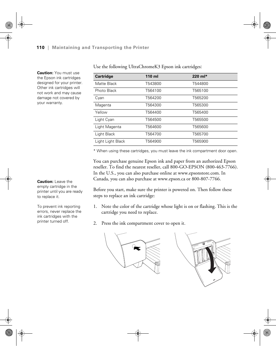 Epson PRO 4800 User Manual | Page 110 / 160