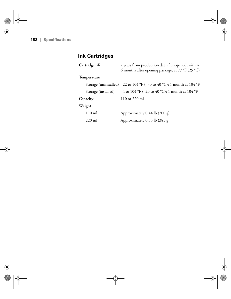Ink cartridges | Epson PRO 4800 User Manual | Page 152 / 160