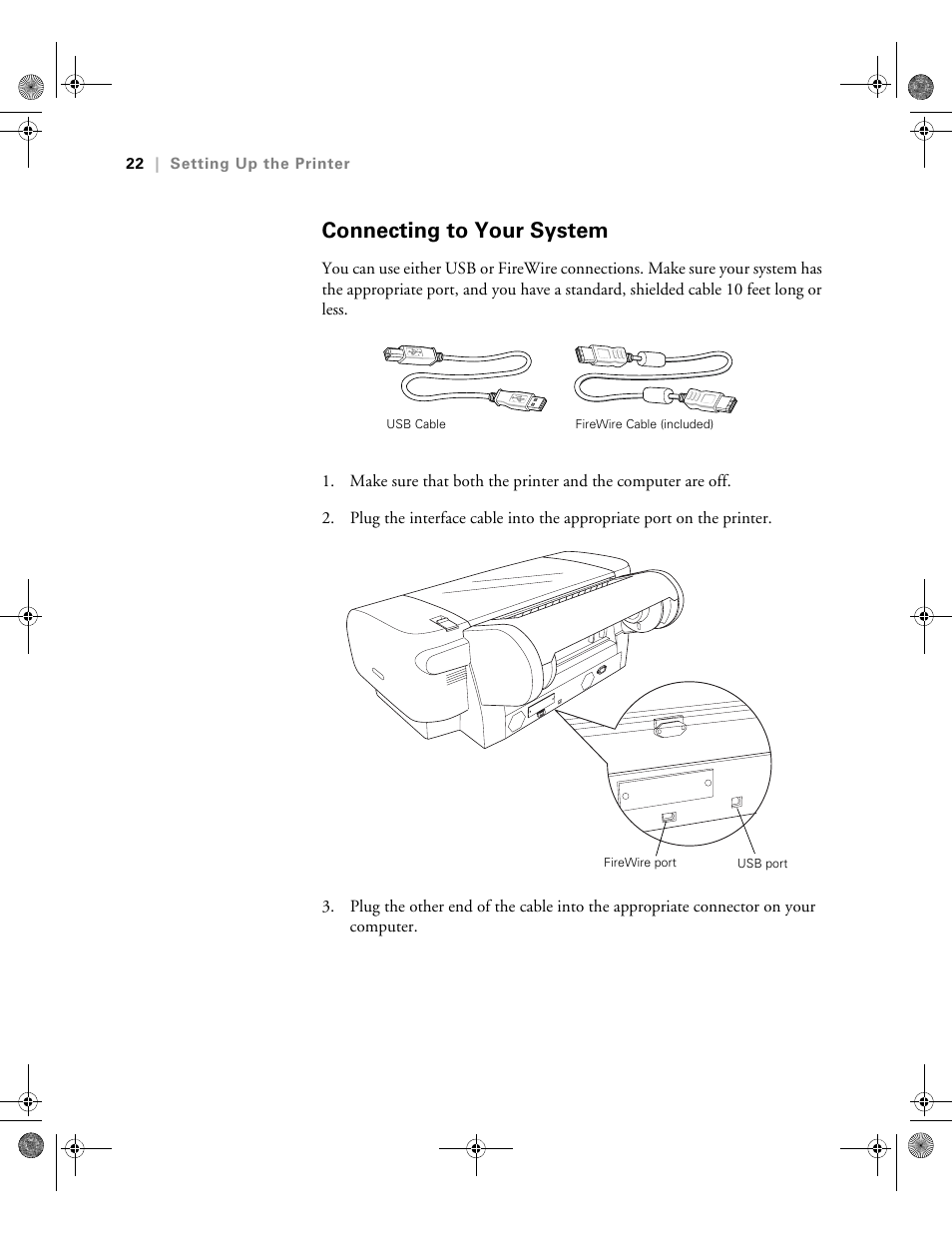Connecting to your system | Epson PRO 4800 User Manual | Page 22 / 160