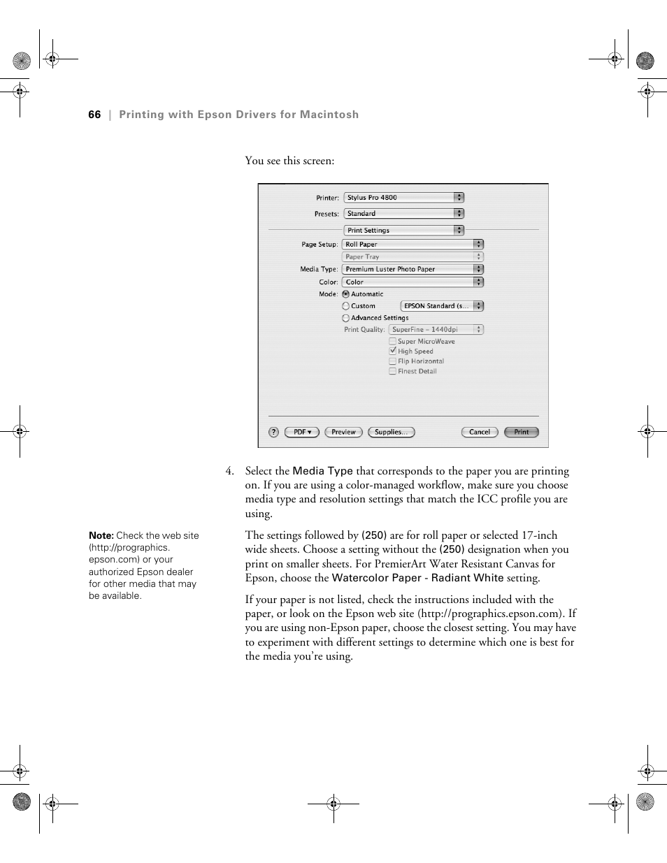 Epson PRO 4800 User Manual | Page 66 / 160