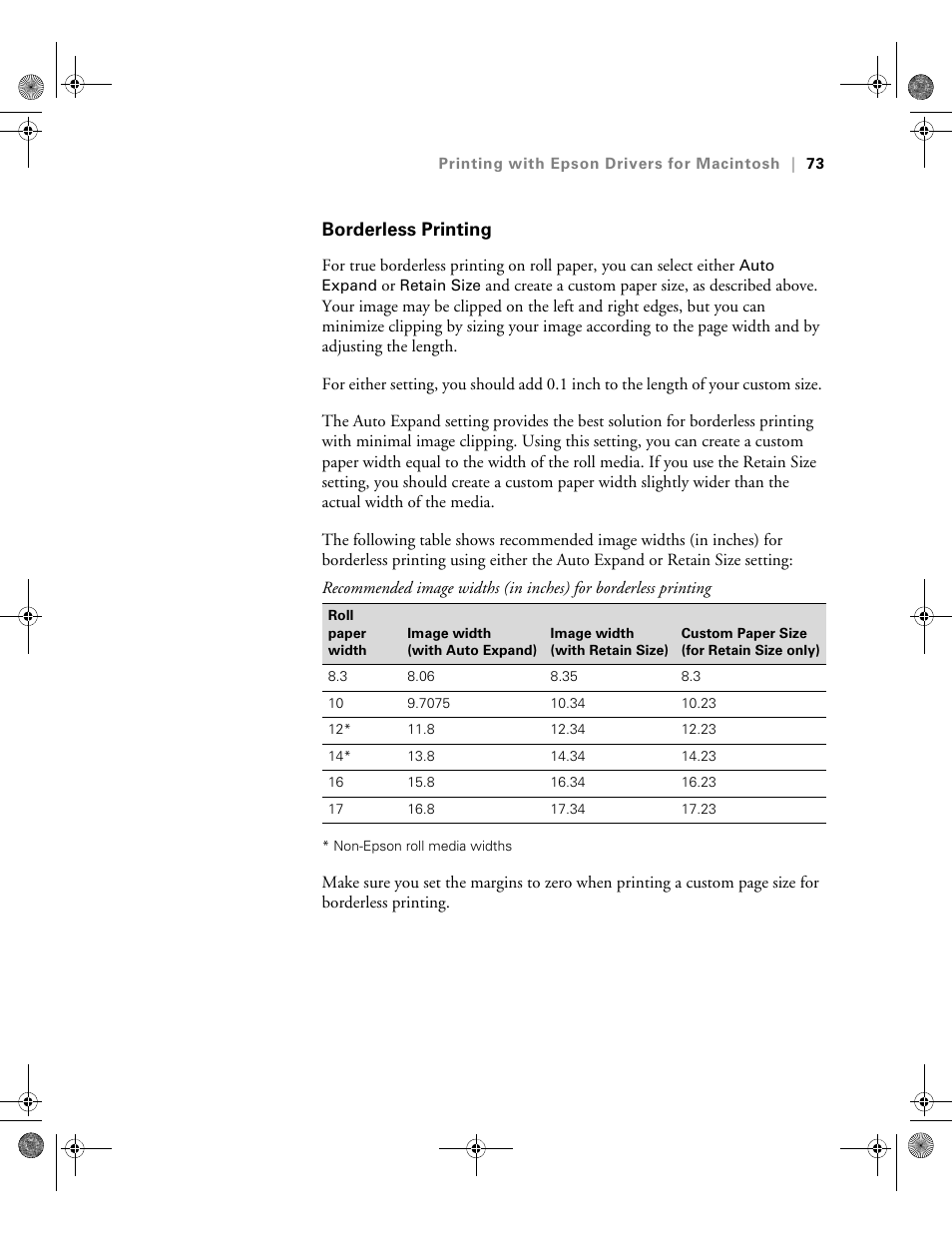 Borderless printing | Epson PRO 4800 User Manual | Page 73 / 160