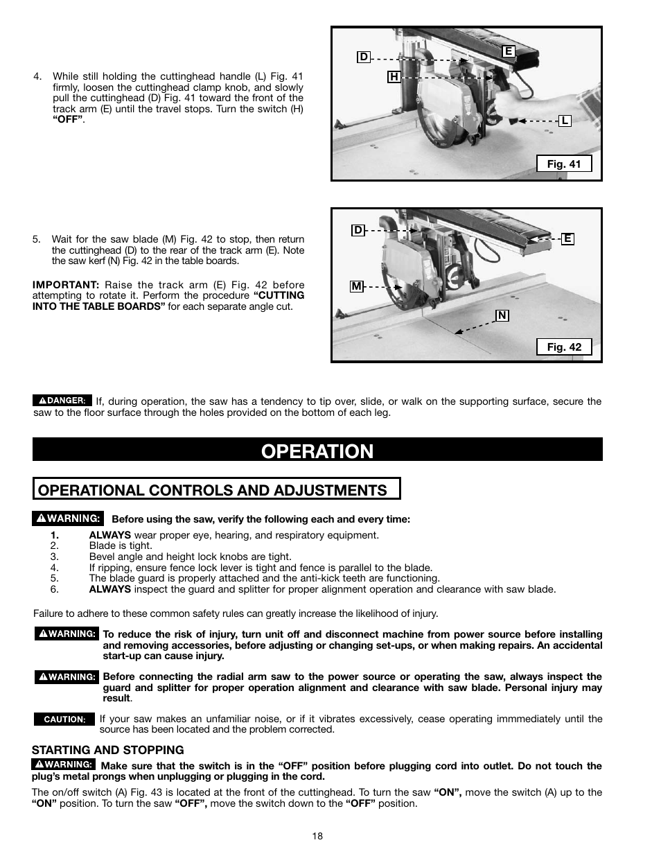 Operation, Operational controls and adjustments | Epson RS830 User Manual | Page 18 / 88