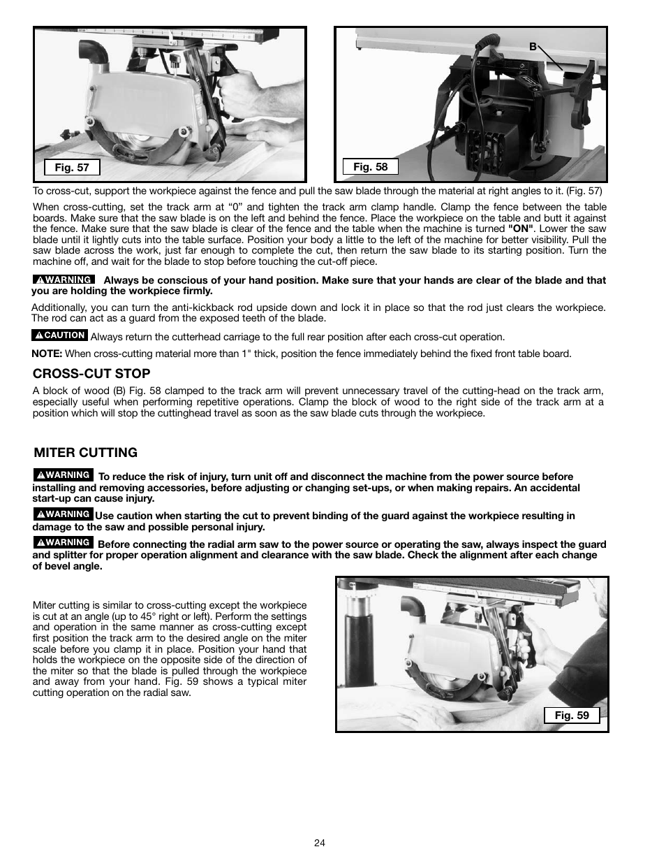 Cross-cut stop, Miter cutting | Epson RS830 User Manual | Page 24 / 88