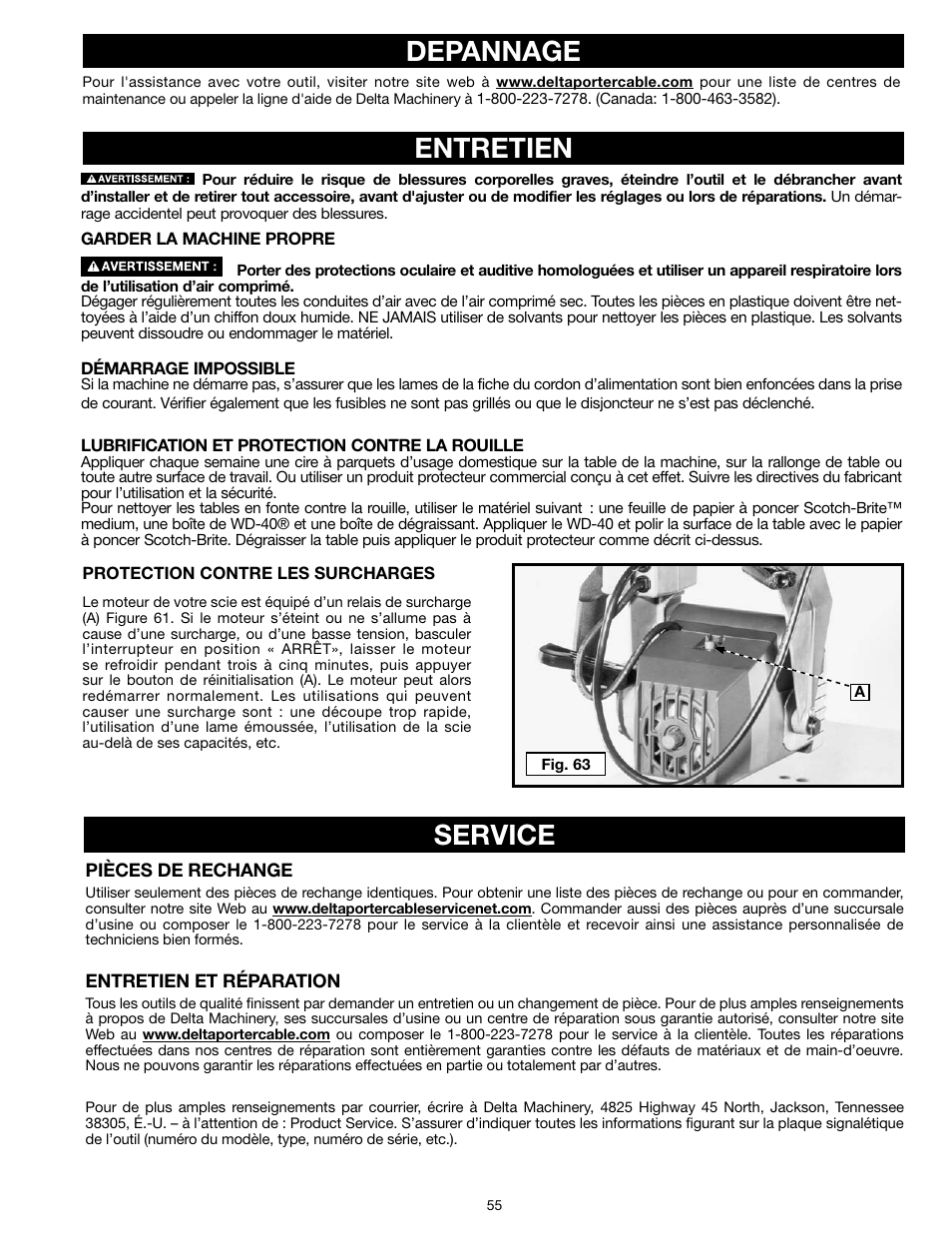 Entretien depannage, Service | Epson RS830 User Manual | Page 55 / 88