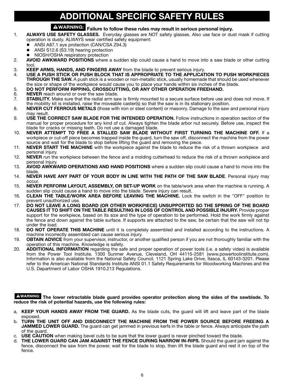 Additional specific safety rules | Epson RS830 User Manual | Page 6 / 88