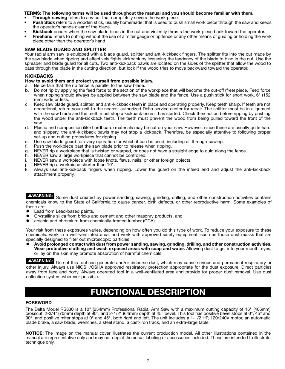 Functional description | Epson RS830 User Manual | Page 7 / 88