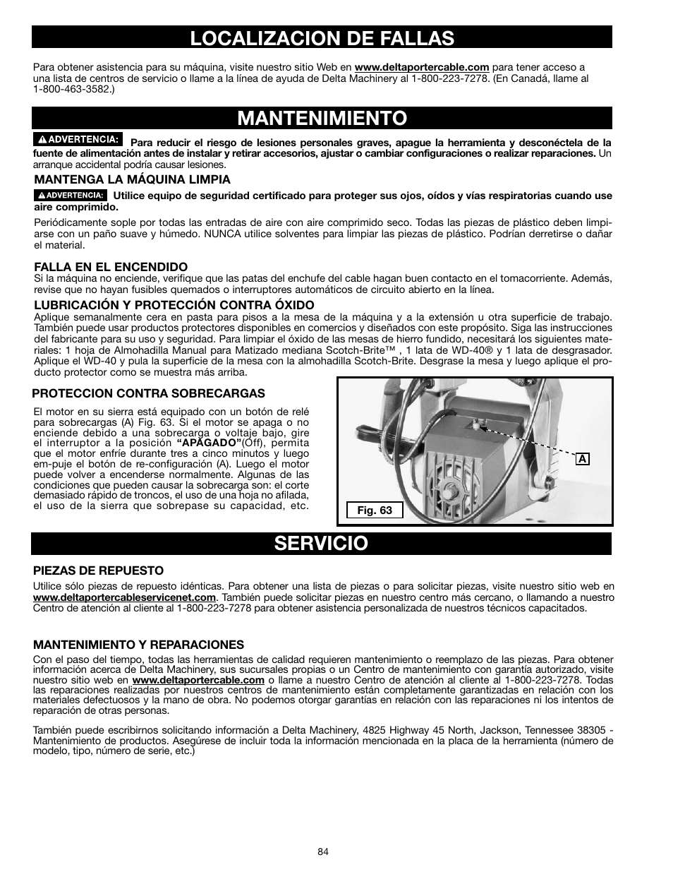 Mantenimiento localizacion de fallas, Servicio | Epson RS830 User Manual | Page 84 / 88