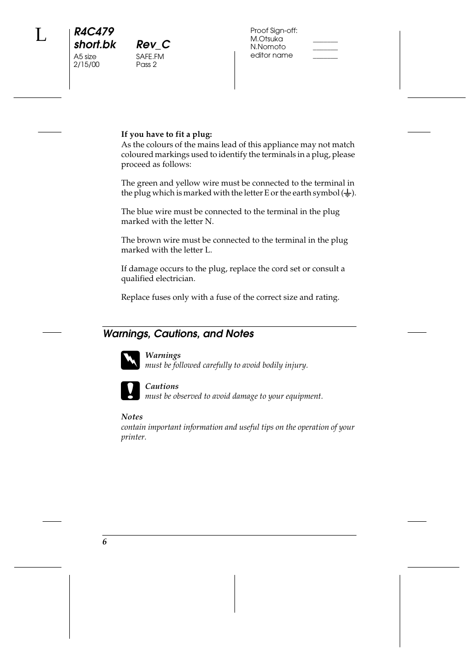 Warnings, cautions, and notes | Epson 1270 User Manual | Page 12 / 83