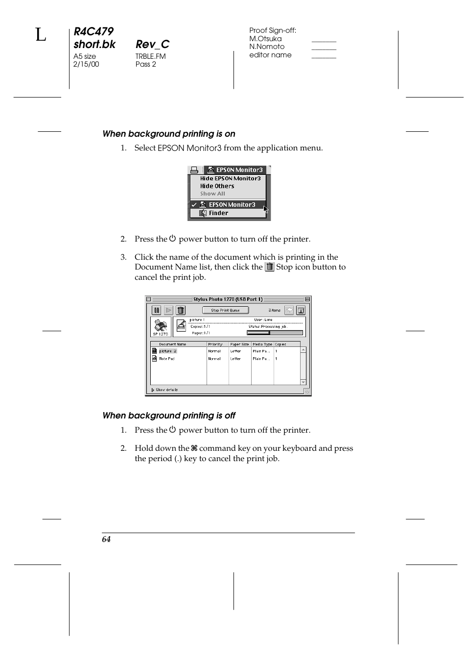 When background printing is on, When background printing is off, R4c479 short.bk rev_c | Epson 1270 User Manual | Page 70 / 83