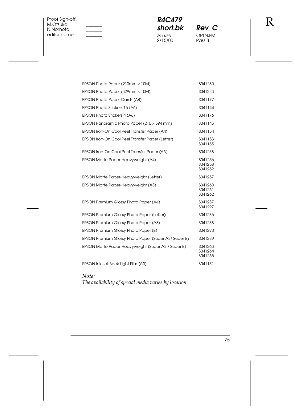 R4c479 short.bk rev_c | Epson 1270 User Manual | Page 81 / 83