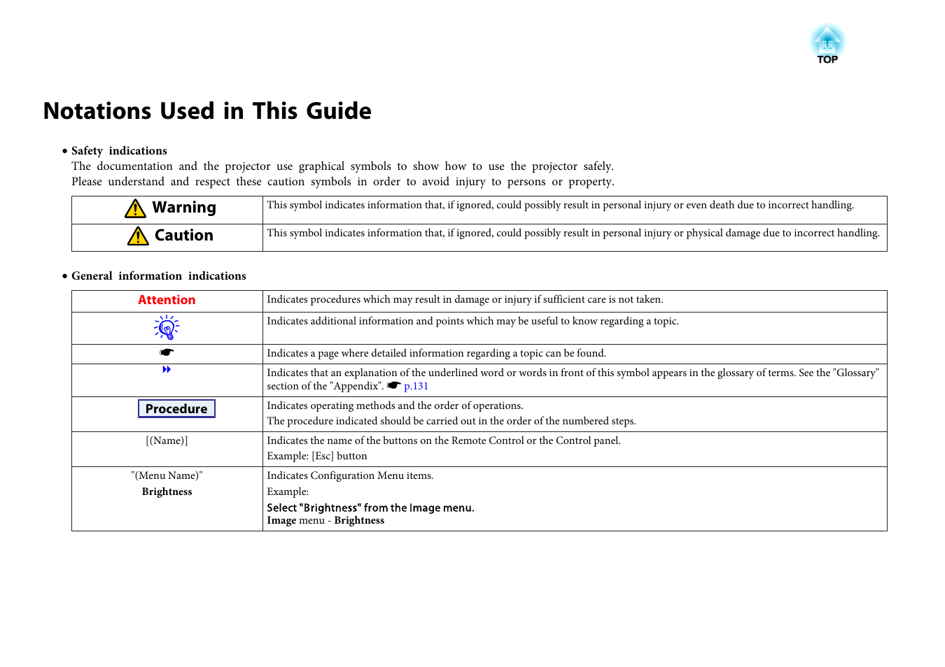 Notations used in this guide | Epson EB-440W User Manual | Page 2 / 153