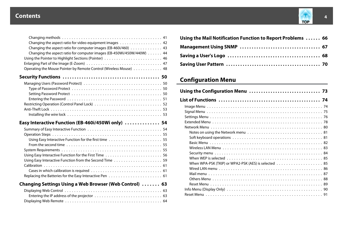 Epson EB-440W User Manual | Page 4 / 153