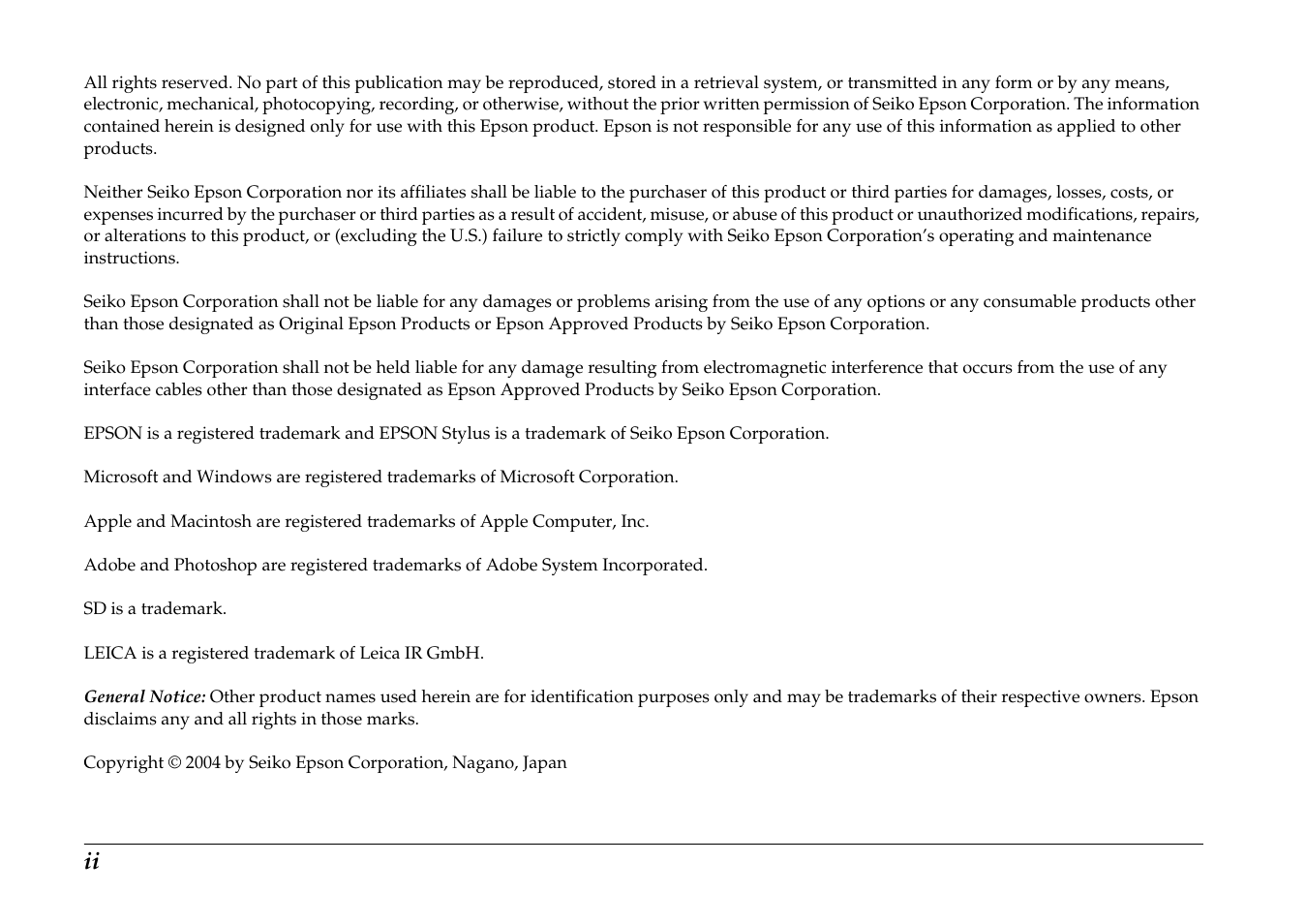 Epson R-D1 User Manual | Page 2 / 55