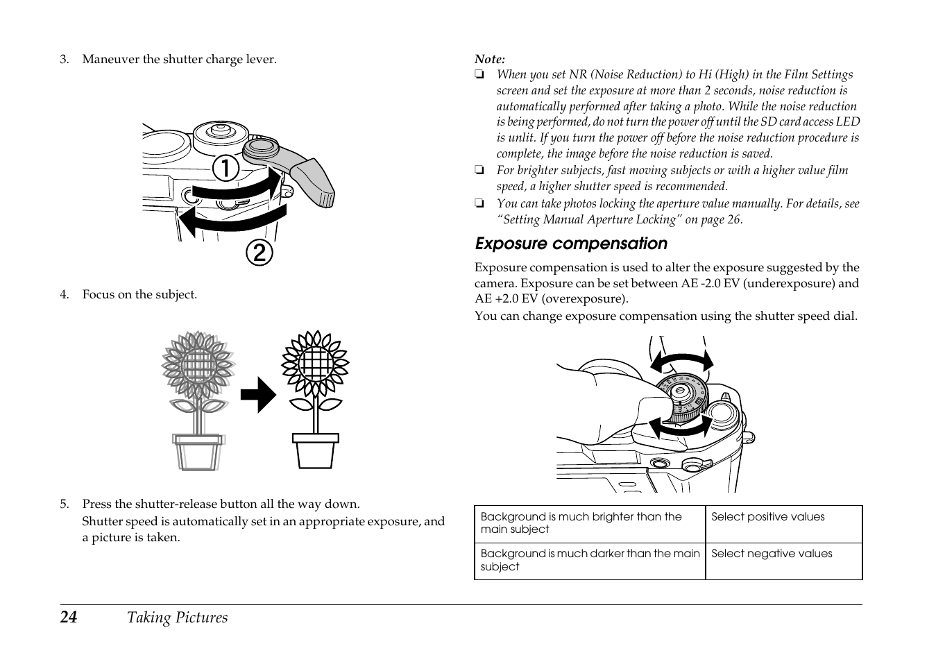 Exposure compensation | Epson R-D1 User Manual | Page 28 / 55