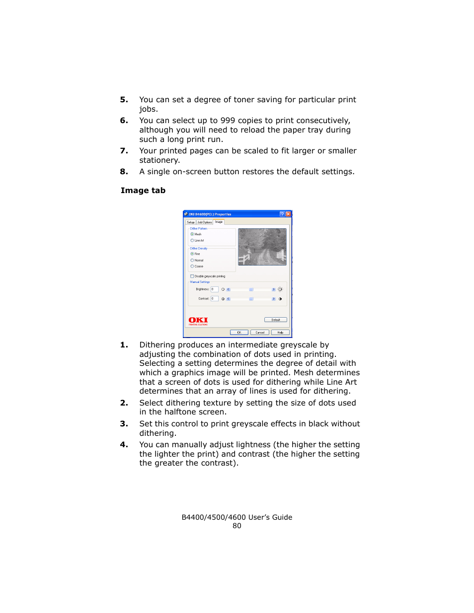 Image tab | Epson 4600 User Manual | Page 80 / 106