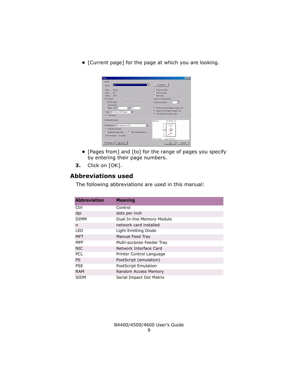 Abbreviations used | Epson 4600 User Manual | Page 9 / 106