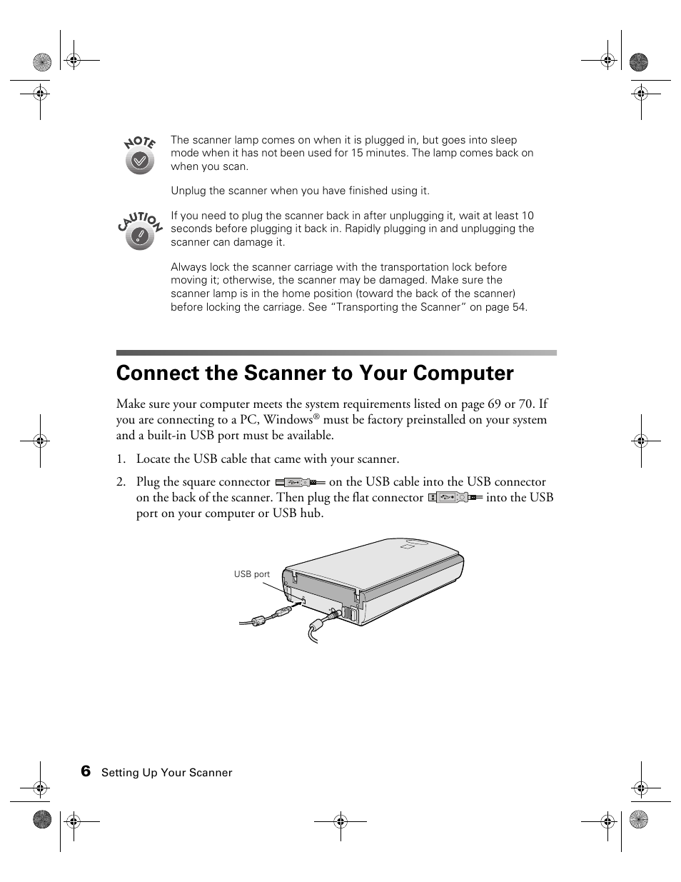 Connect the scanner to your computer | Epson 1240U User Manual | Page 11 / 83